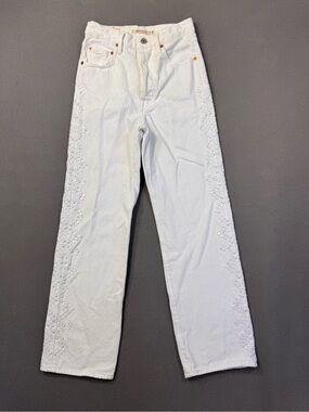 Levi's White Jeans with Stud Embellishments, Straight Leg, Women’s 25/27